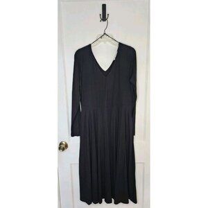 NWT Size XL The Commons Anica V-Neck Black Dress Stretch Comfy